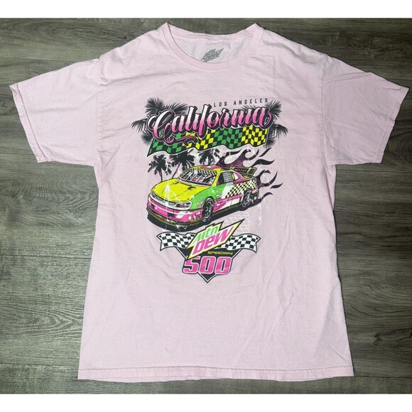Mtn Dew Speedway 500 Pink T Shirt Size Small Los Angeles California Race Car S - Picture 1 of 4